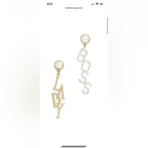 IN SEARCH OF LULU FROST LADY BOSS PEARL EARRINGS
